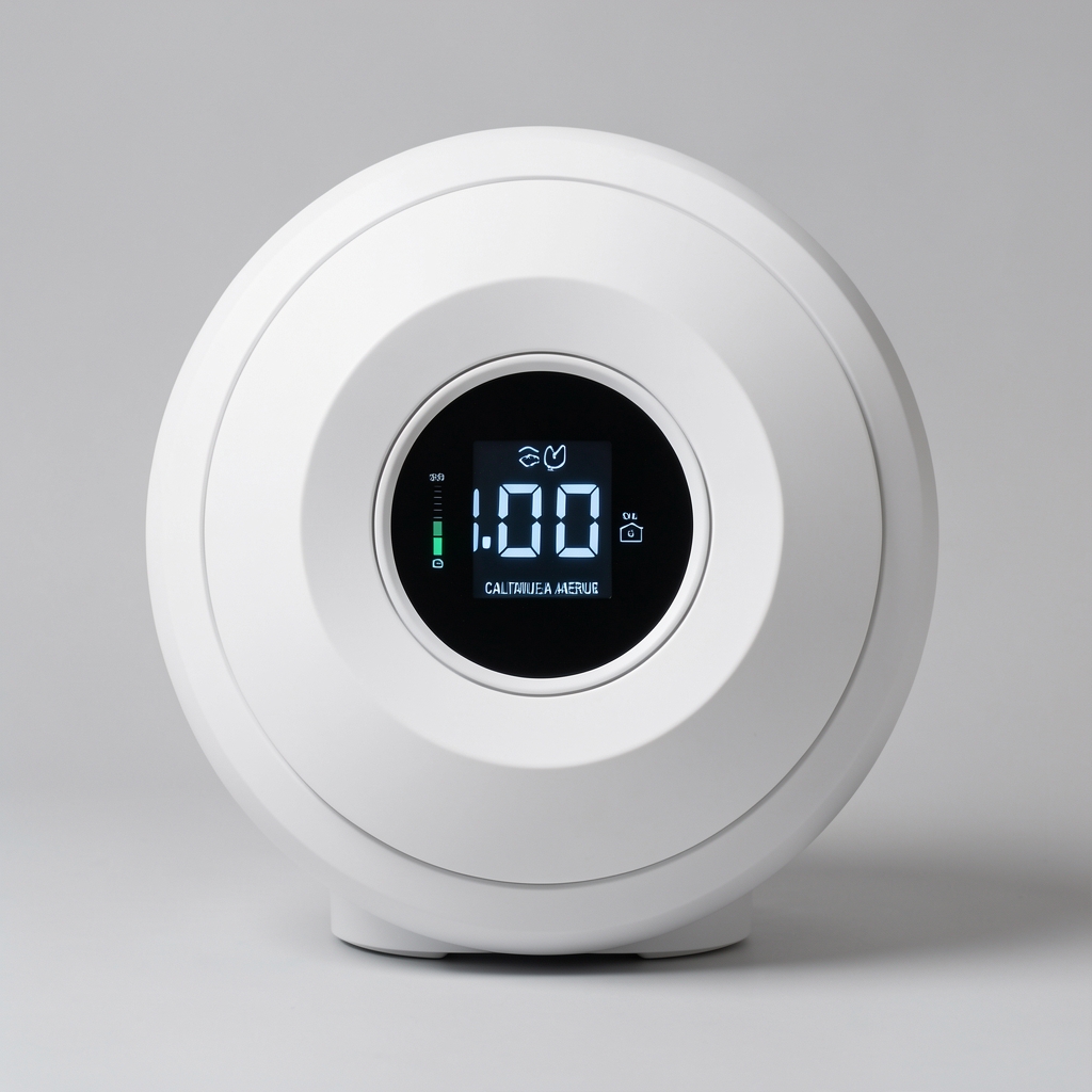 Purificator de aer Philips Series 3000i alb cu display circular și indicator de calitate a aerului pe fundal gri deschis