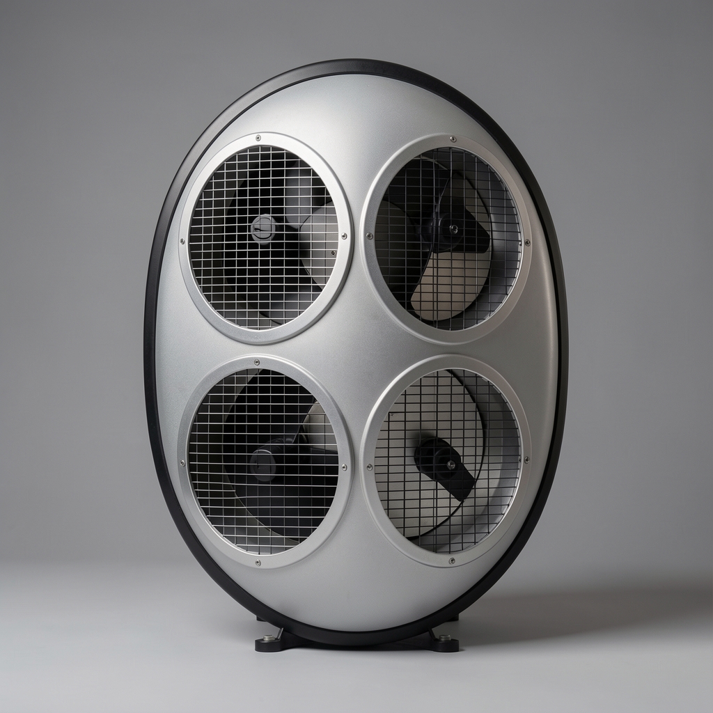Purificator Levoit Dual200S alb oval dublu cu doua grile superioare, lumina ambientala subtila, fundal gri