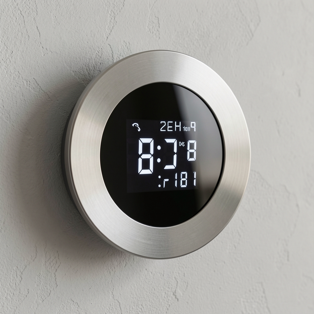 Termostat inteligent Google Nest Learning Thermostat generatia 4, ecran circular OLED, finisaj inox premium, montaj pe perete, afisaj temperatura si umiditate