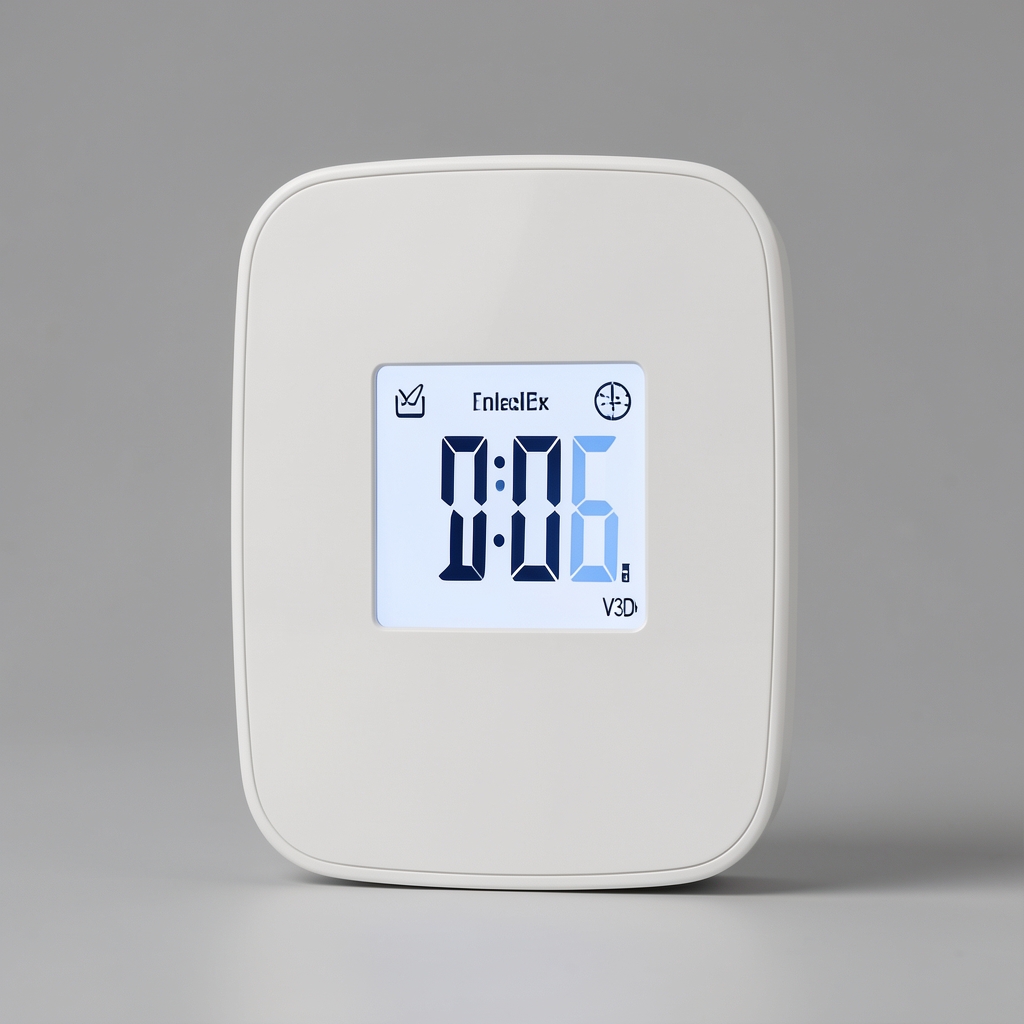 Termostat inteligent Tado Smart Thermostat V3+ cu display LCD alb, fundal gri deschis